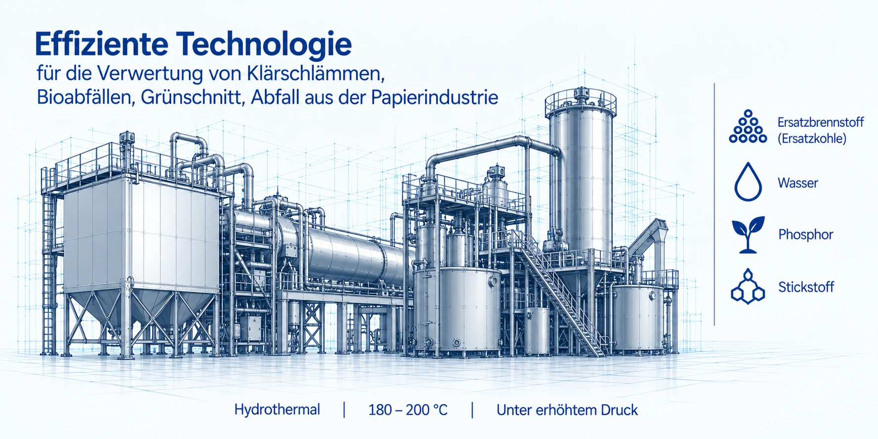 Anlagenkonzept für feuchte Reststoffe